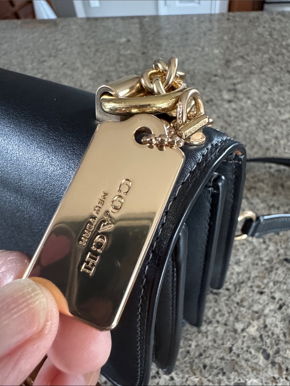 Coach Black Leather & Tan Signature Canvas Shoulder Bag with Gold Hardware - Picture 13 of 17